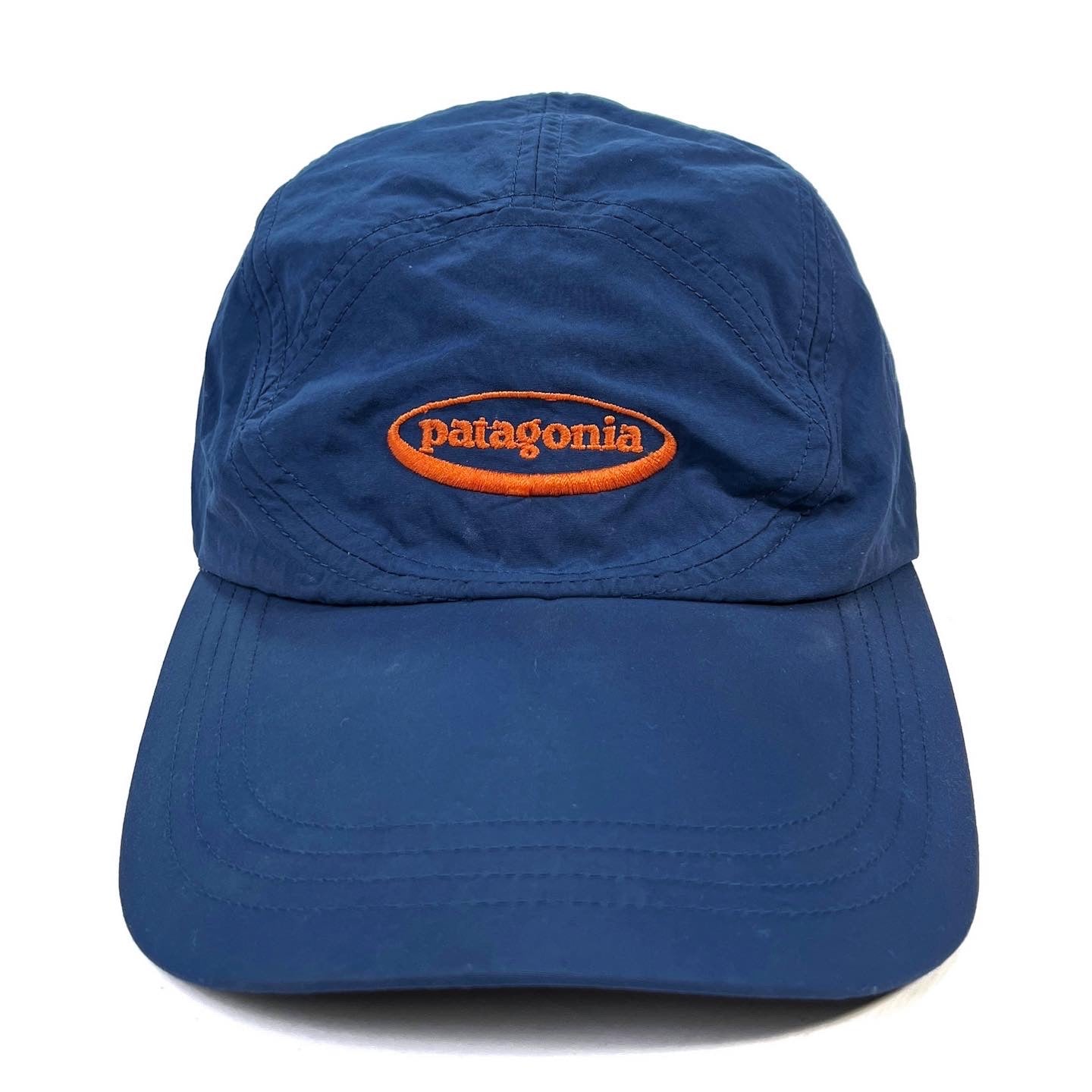 2003 Patagonia Nylon Oval Logo Spoonbill Cap, Blue & Orange (M)