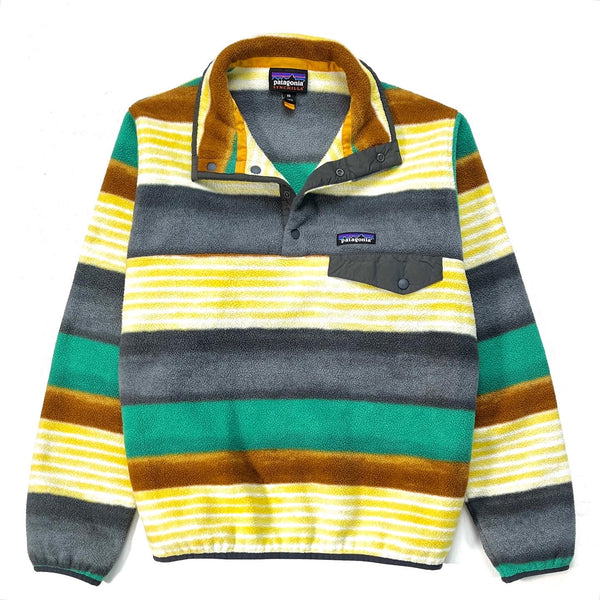 2016 Patagonia Printed Synchilla Snap-T, Fitz Stripe: Forge Grey (XS)