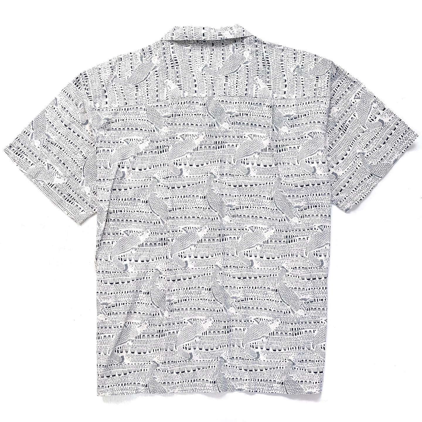 2001 Patagonia Mens A/C Cotton Print Shirt, Bonefish: Natural (L)