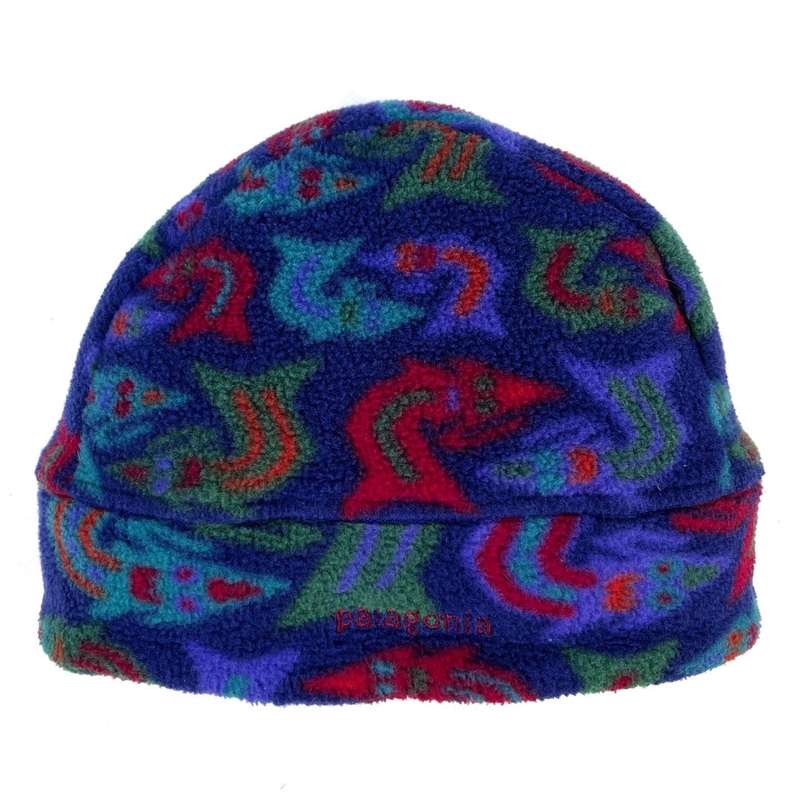 1997 Patagonia Printed Synchilla Hat, Lizard Fish: Blueberry (L)