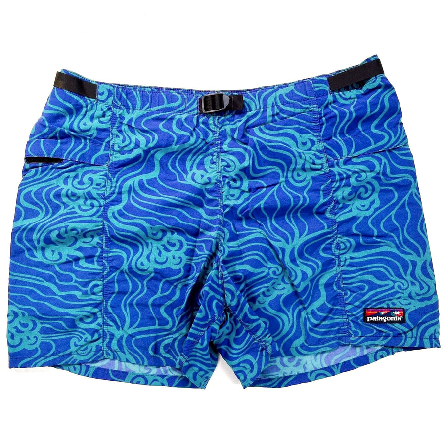 1993 Patagonia Mens 3.5” Printed River Shorts, Flow: Cobalt (M/34)