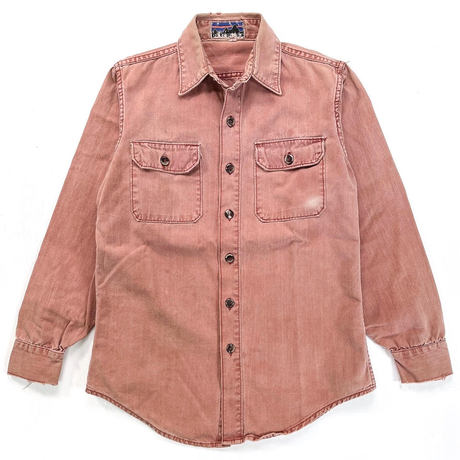 1970s Patagonia “Big Label” Cotton Canvas Shirt, Faded Rust (S)