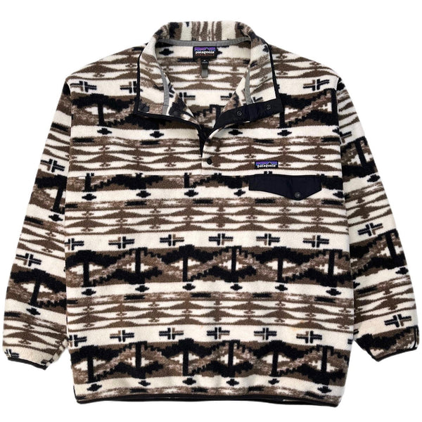 2018 Patagonia Printed Synchilla Snap-T, Shepard Knit: Birch (XL)