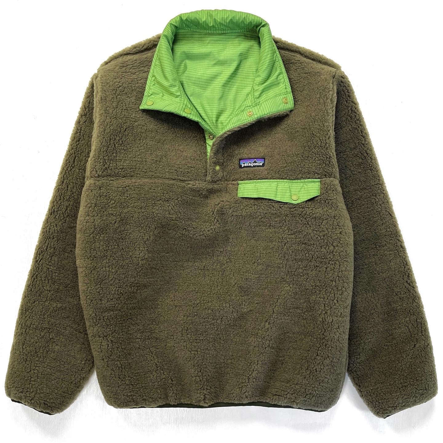 2007 Patagonia Reversible Deep Pile Snap-T, Vine & Loden (S/M)