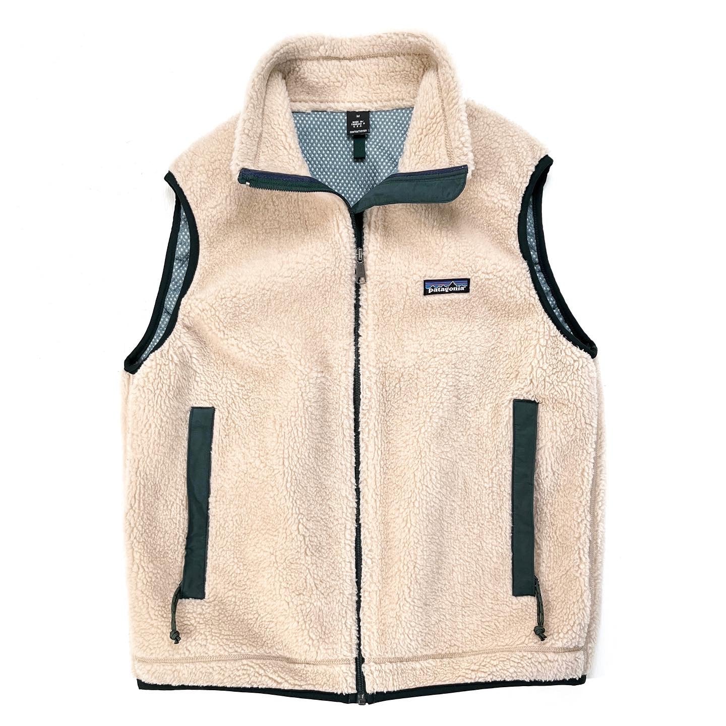 1997 Patagonia Made In The U.S.A. Retro-X Vest, Natural & Hunter (M)