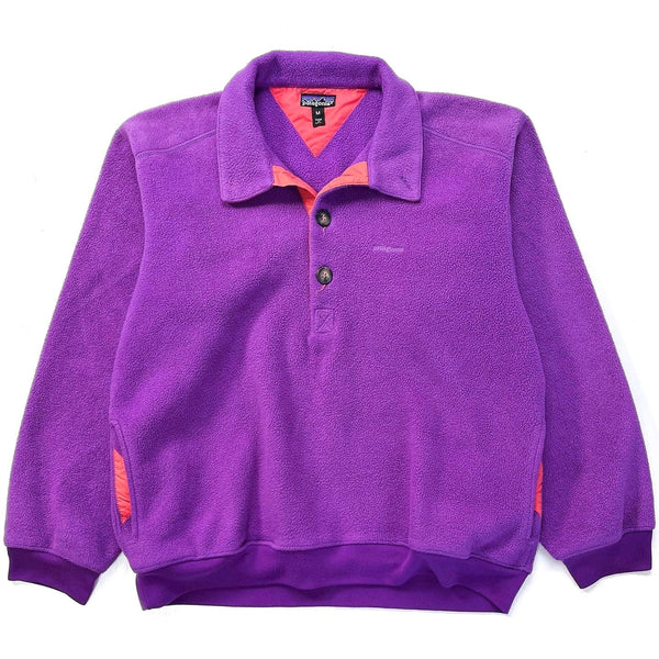 1991 Patagonia Collared Synchilla Sweater, Larkspur & Lobster (M)