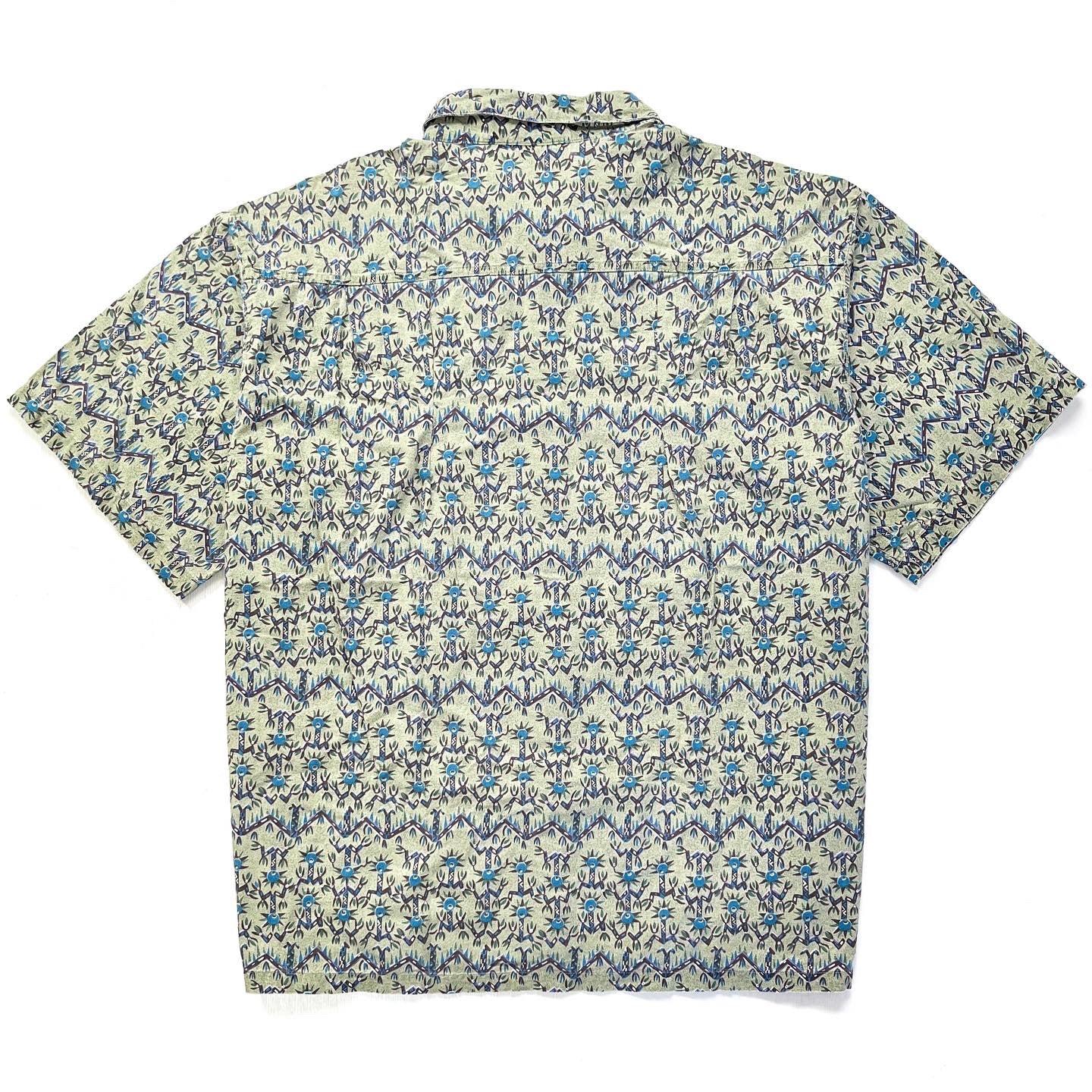 1990 Patagonia Mens A/C Cotton Print Shirt, Dancing Palms (L)