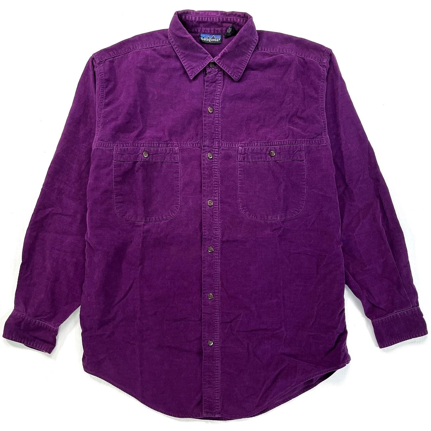 1991 Patagonia Lightweight Cotton Corduroy Shirt, Deep Plum (M)