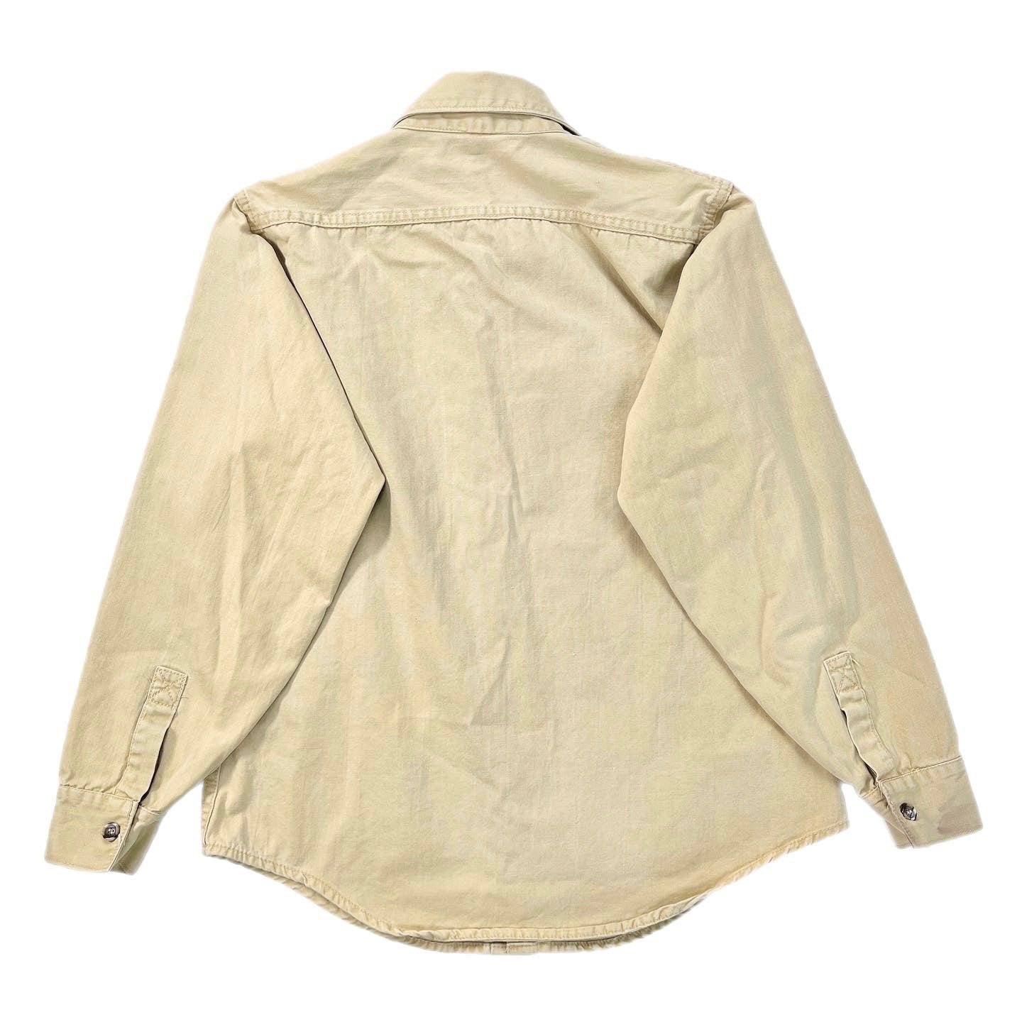 1970s Patagonia ‘Big Label’ Original Cotton Canvas Shirt, Tan (S/M)