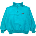 1985 Patagonia Womens Cotton Diamond Quilt Pullover, Aqua (L)