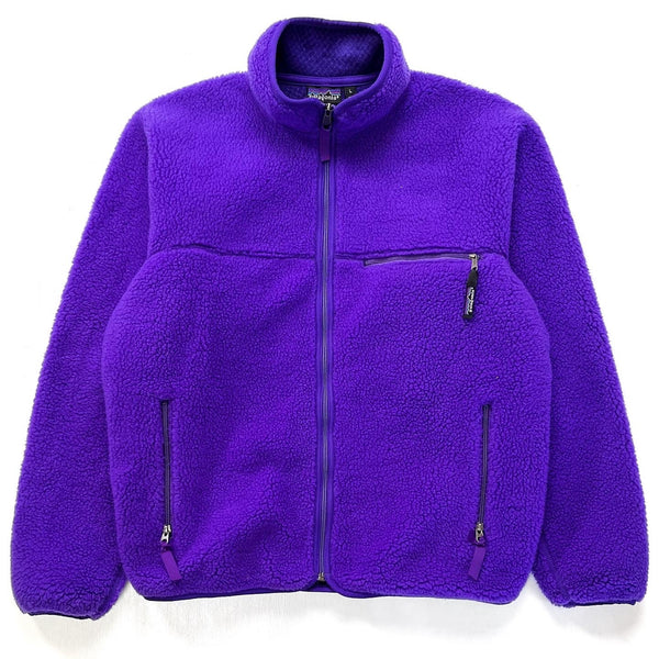 1991 Patagonia Made In The U.S.A. Retro Pile Cardigan, Purple (L)