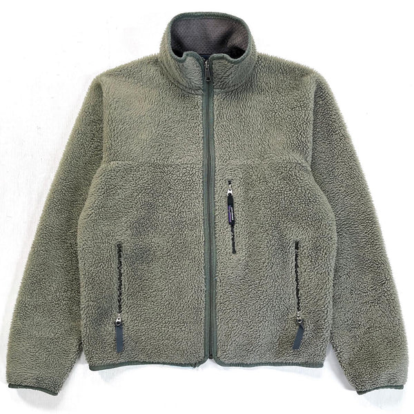 1999 Patagonia Retro Pile Cardigan, Eucalyptus & Dark Ash (S)