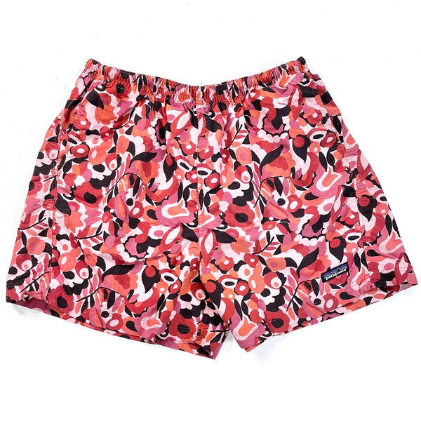 2003 Patagonia Womens 4” Printed Baggies Shorts, Floral Print (L)