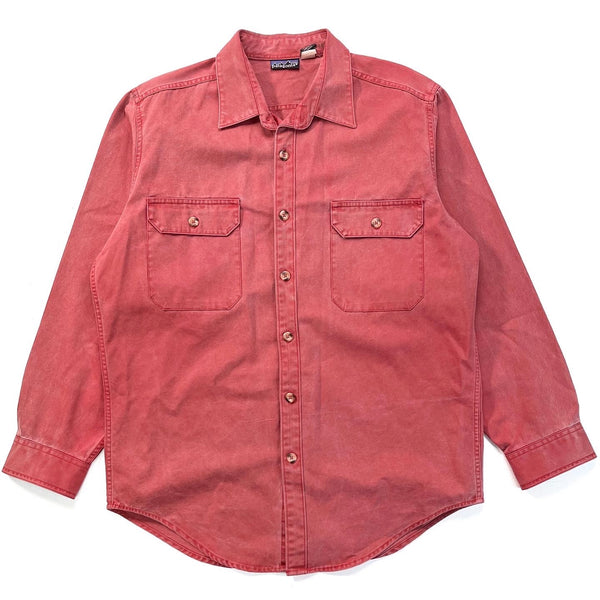 1992 Patagonia Mens Cotton Canvas Shirt, Weathered Red (L/XL)