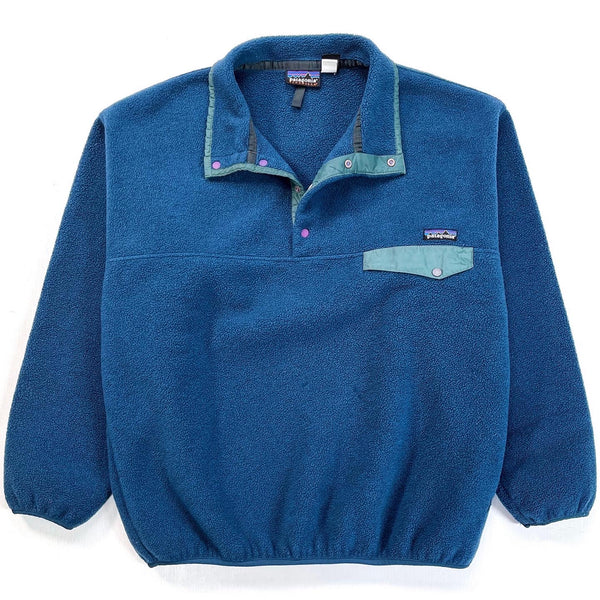 1999 Patagonia Synchilla Snap-T, Pacific Blue Overdye (XL)