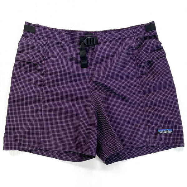 1997 Patagonia Mens 5” River Shorts, Gridstop: Regal Purple (M)
