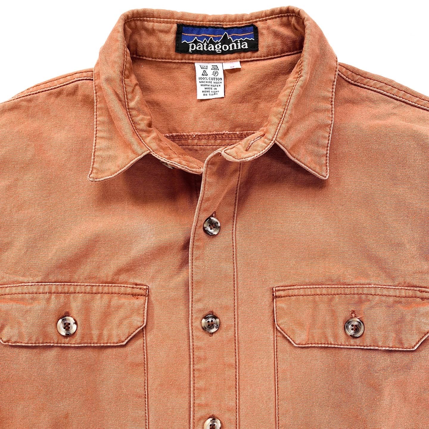1980s Patagonia Garment Dyed Cotton Canvas Shirt, Clay (S/M)