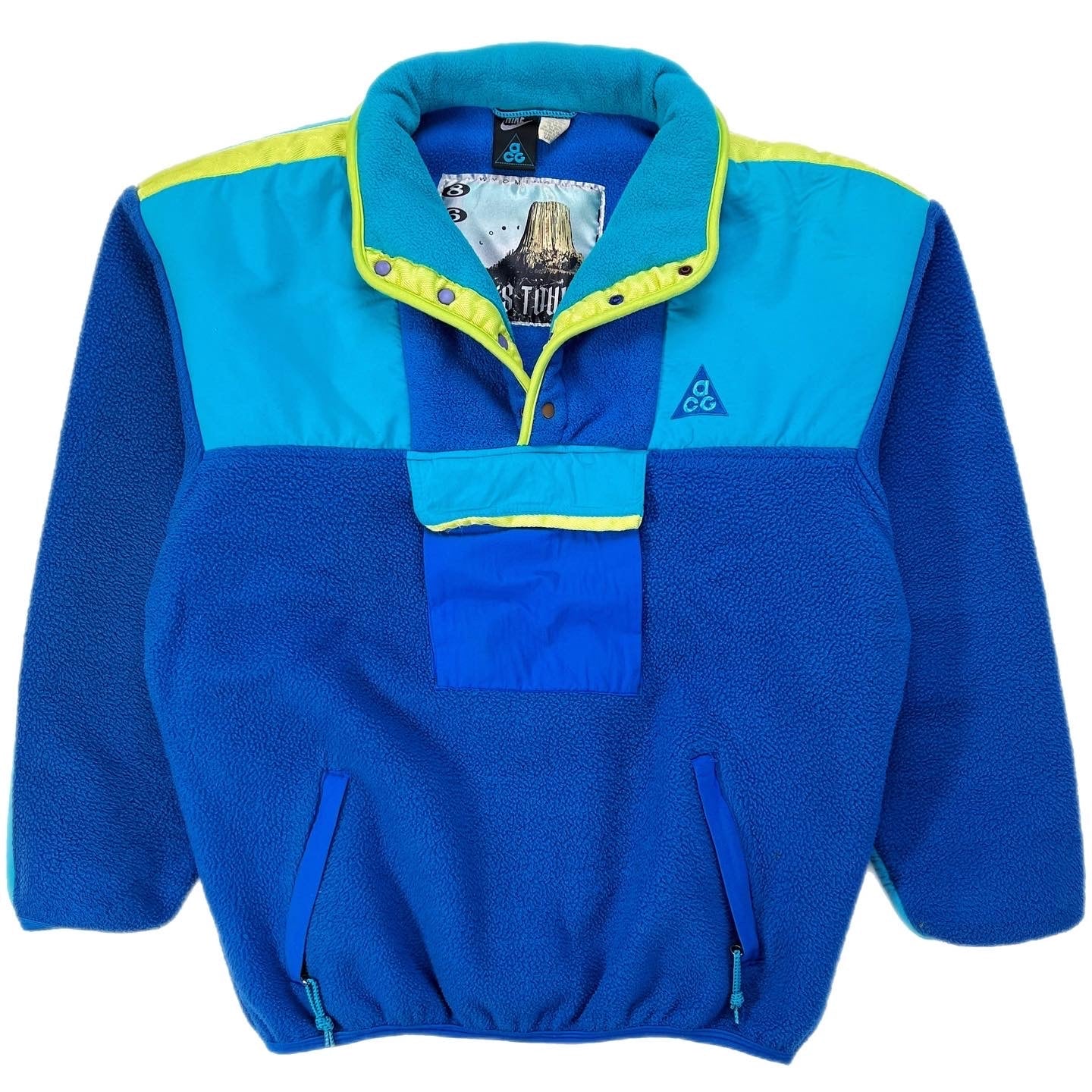 1980s Nike ACG Devils Tower Fleece Pullover, Electric Blue (L)