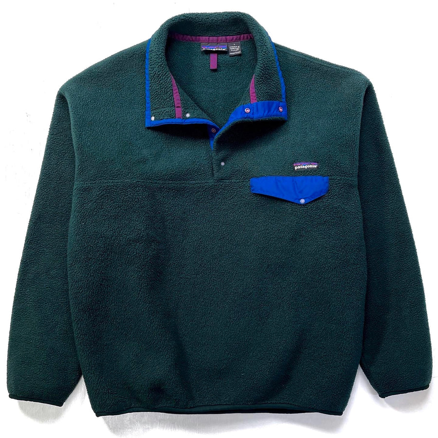1993 Patagonia Synchilla Snap-T Pullover, Hunter & Sapphire (L)