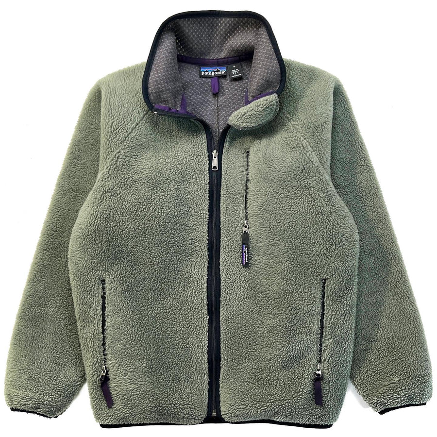 1996 Patagonia Made In The U.S.A. Retro Pile Cardigan, Eucalyptus (M)