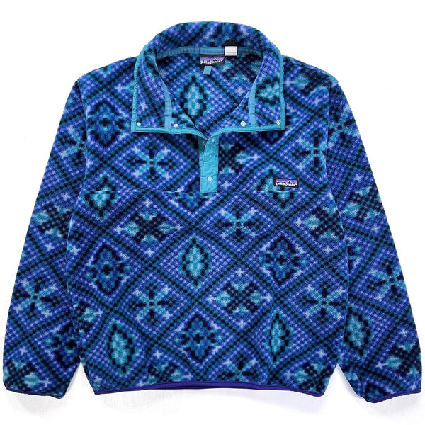 1993 Patagonia Printed Synchilla Snap-T, Mosaic: Heather Grey (M)