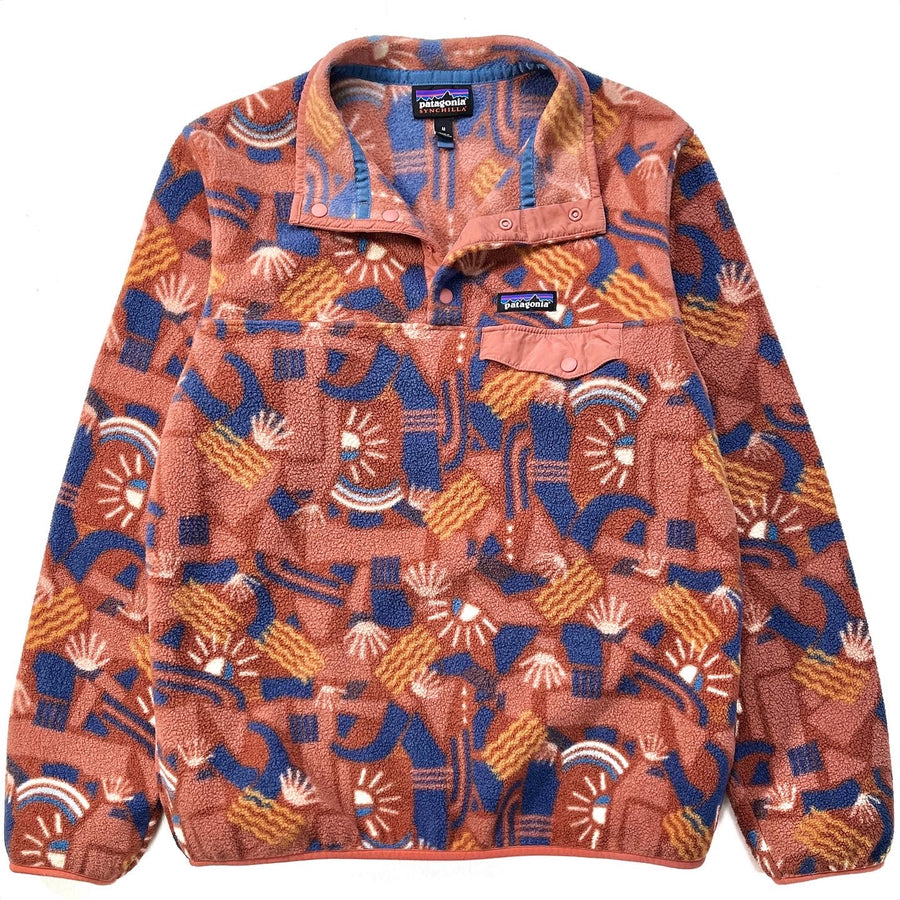2019 Patagonia Womens Printed Synchilla Snap-T, Canyon Block (M)