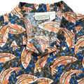 1992 Patagonia Mens Cotton A/C Print Shirt, Fish: Blue (L)