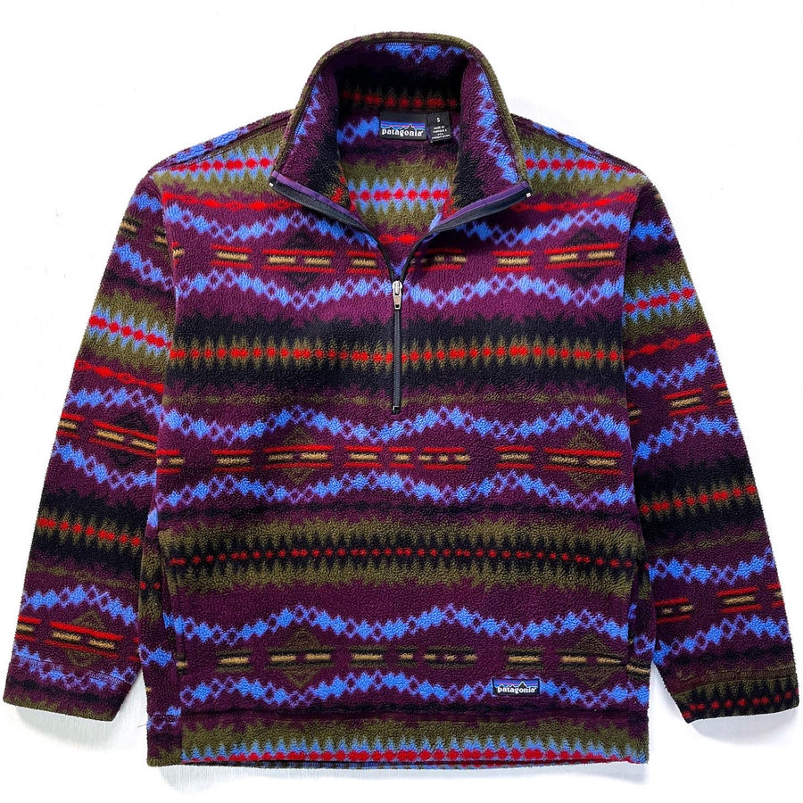 1994 Patagonia Printed Synchilla Sweater, Sacajawea: Blackberry (S)