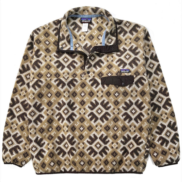 2013 Patagonia Printed Synchilla Snap-T, Aurora: Retro Khaki (L)