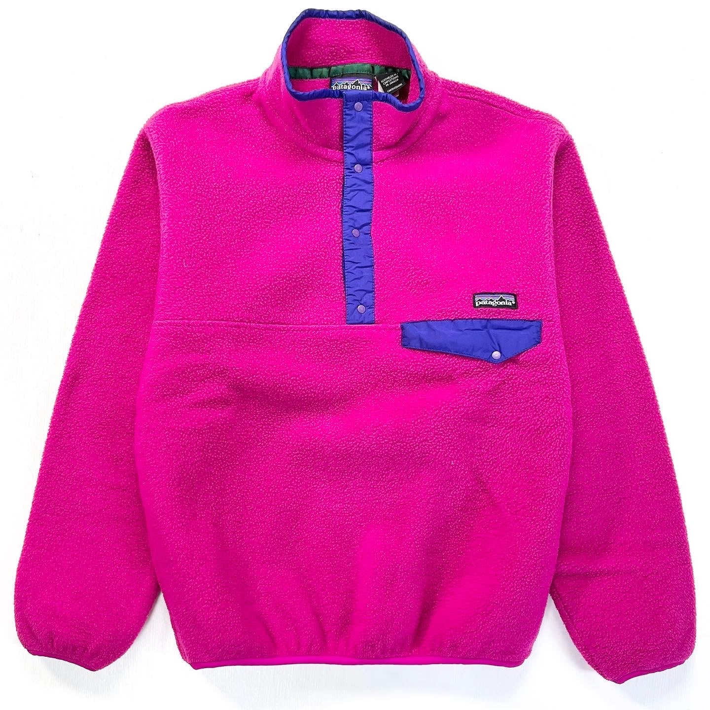 1992 Patagonia Synchilla Snap-T Pullover, Pinko & Cobalt (S)