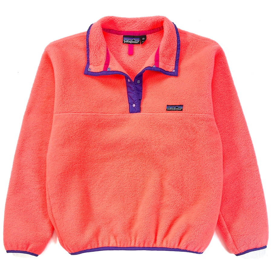 1989 Patagonia Womens Synchilla Snap-T, Neon Orange (12)