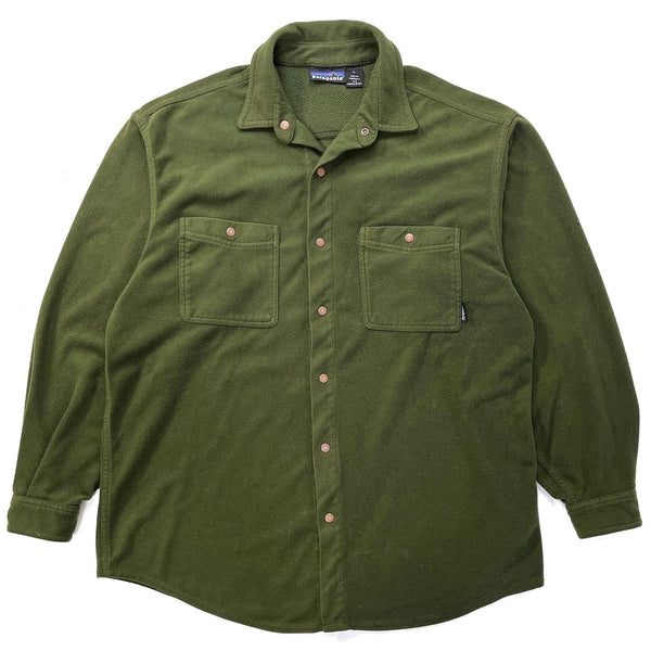1994 Patagonia Lightweight Synchilla Fleece Shirt, Dark Olive (L)