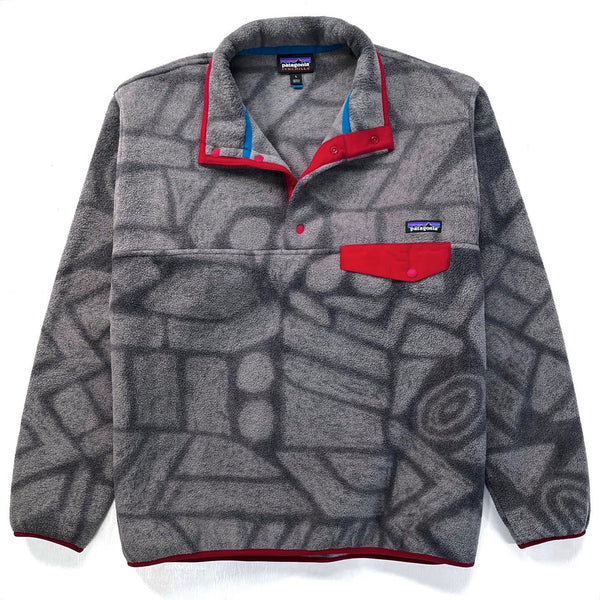 2015 Patagonia Printed Synchilla Snap-T, Shale: Forge Grey (L)