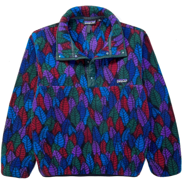 1991 Patagonia Printed Synchilla Snap-T Pullover, Spears: Purple (S)
