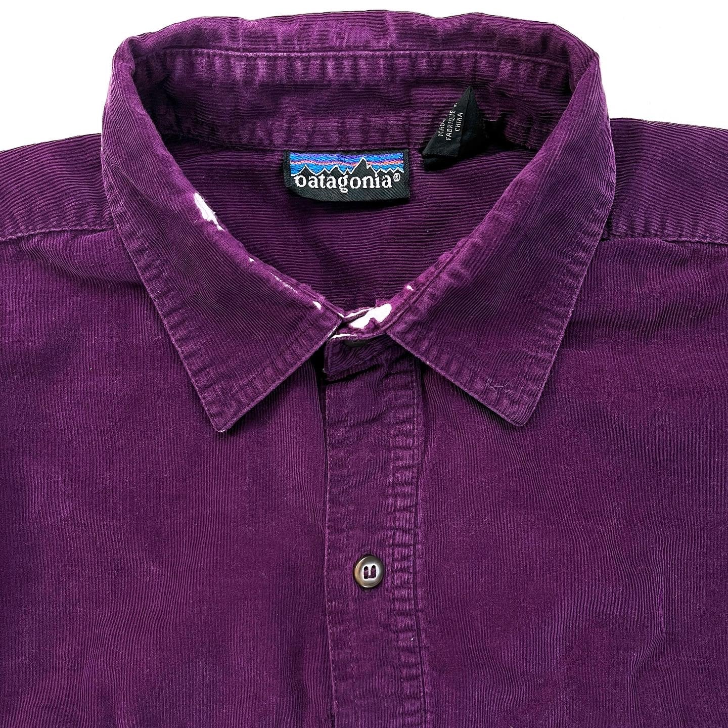 1991 Patagonia Lightweight Cotton Corduroy Shirt, Deep Plum (M)