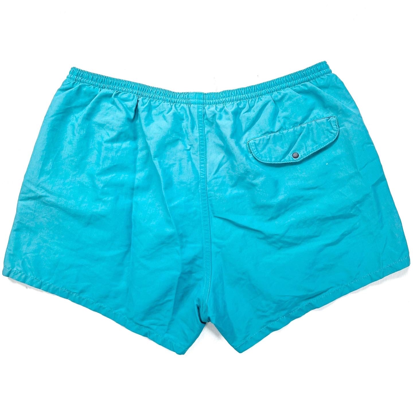 1985 Patagonia Mens 3.5” Baggies Shorts, Aqua Blue (M)
