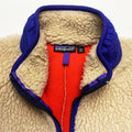 1989 Patagonia Retro Pile Cardigan, Natural/French Red (M)