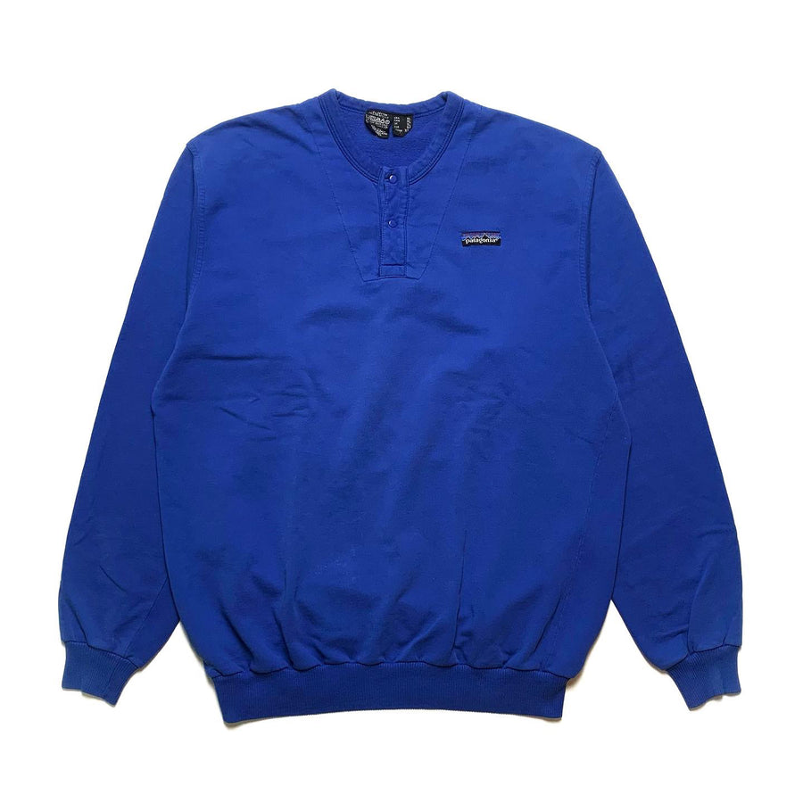 SP’87 Patagonia Snap-Neck Sweatshirt, Blue (XL Fits L)