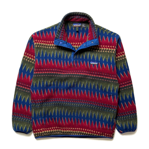 1997 Patagonia Printed Synchilla Snap-T, Minnehaha: Carmine (M)