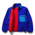 1989 Patagonia Retro Pile Cardigan, Cobalt & French Red (XS/S)