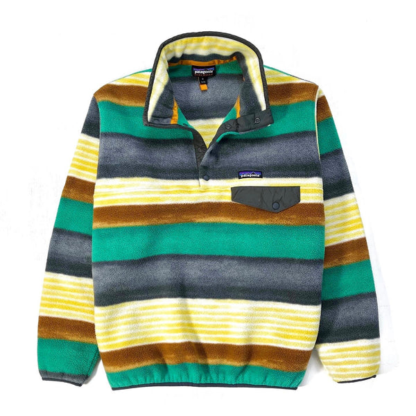 2016 Patagonia Printed Synchilla Snap-T, Fitz Stripe: Forge Grey (M)
