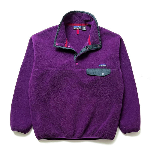 1998 Patagonia Synchilla Snap-T, Boysenberry & Carbon (L)