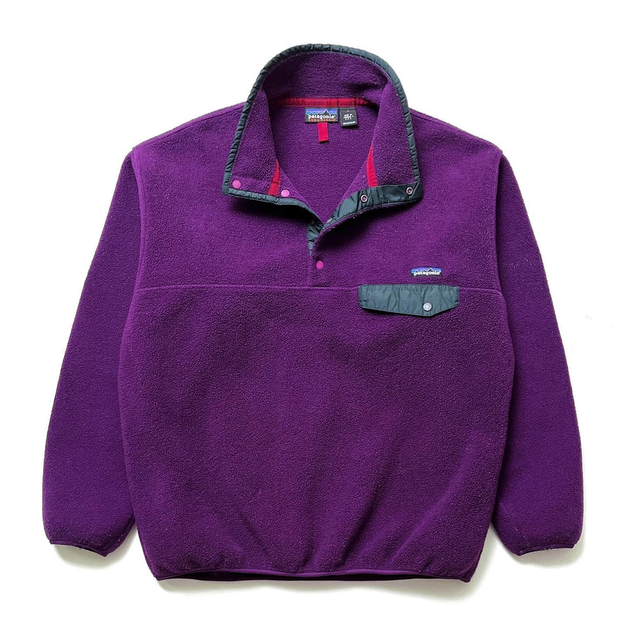 1998 Patagonia Synchilla Snap-T, Boysenberry & Carbon (L)