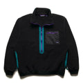 FA88 Patagonia Synchilla Half-Zip Sweater, Black & Bright Teal (L)