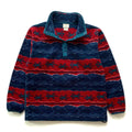 1990s LL Bean Printed Snap-Neck Fleece Pullover, Gecko Fish (M)