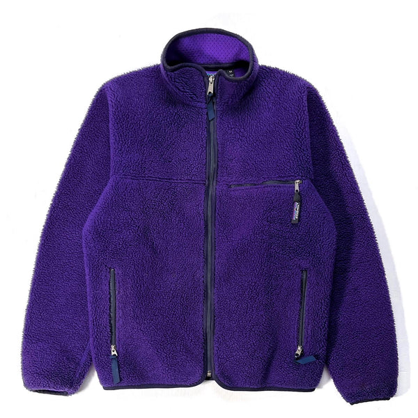 1990 Patagonia Made In The U.S.A. Retro Pile Cardigan, Eggplant (M)