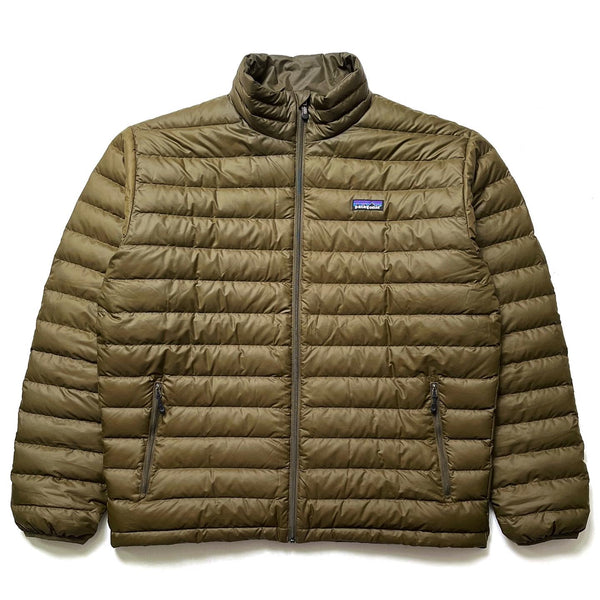 2012 Patagonia Down Sweater, Hickory & Classic Tan (L/XL)