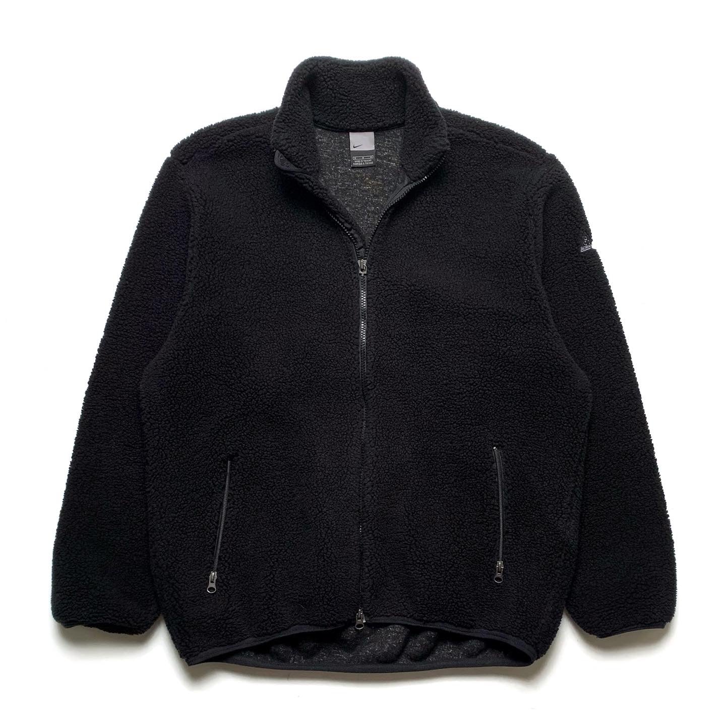 2000s Nike ACG Grey Tag Sherpa Full-Zip Jacket, Black (L)