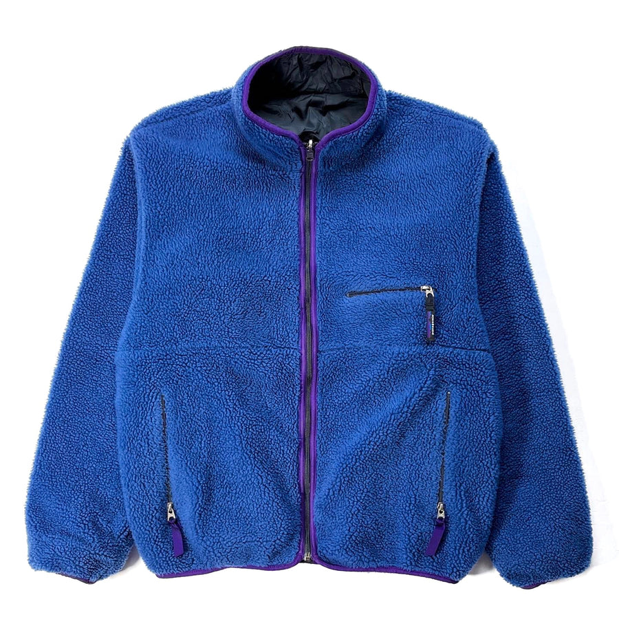 1993 Patagonia Reversible Pile Glissade Cardigan, Deep Water (L)
