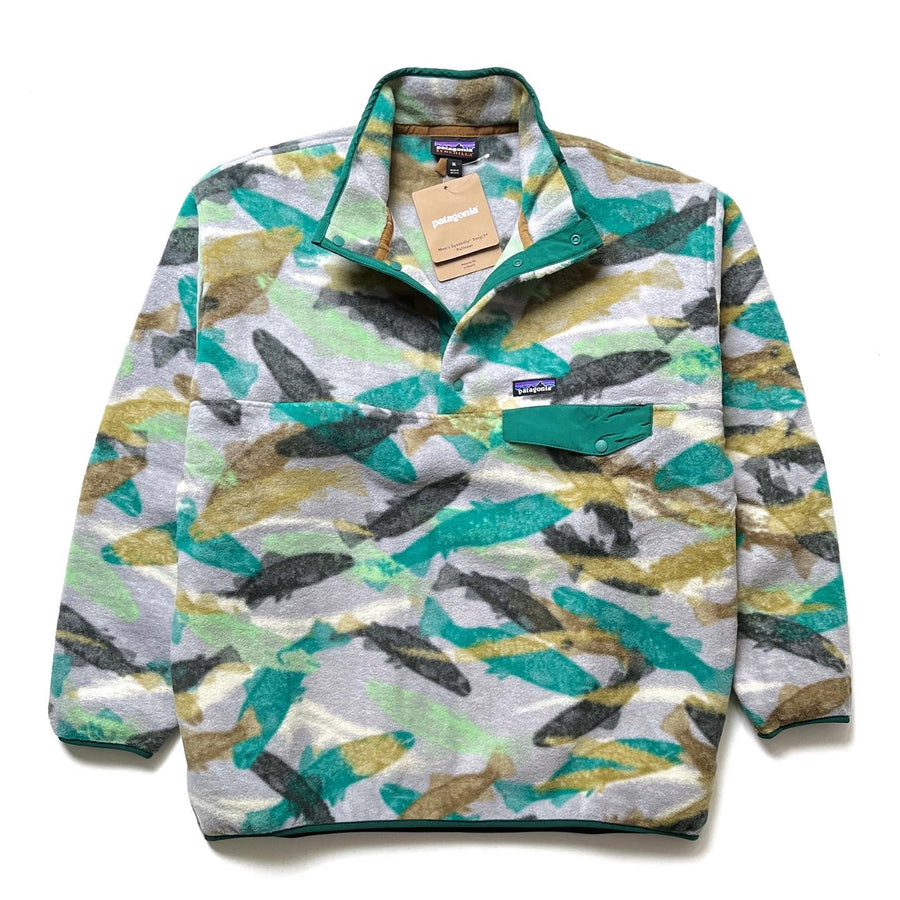 2016 Patagonia Printed Synchilla Snap-T, Trout Tails: Green (XL)